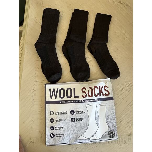 3Pack Men 100%Wool Socks Thick Thermal Boot Warm Soft Heavy Winter - Picture 1 of 4